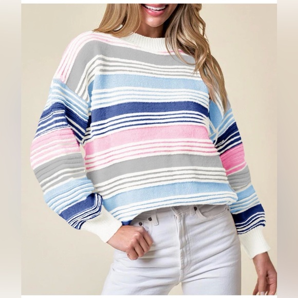 NWT Colorful Striped Sweater-S - Picture 8 of 14